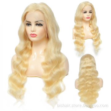Low price wholesale price613Body Wave Front Lace Wig Real Human Hair 10a Brazil 13x4 Blond Lace Front Wig 180% Density Baby Hair